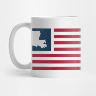 Vintage Louisiana USA Flag // Retro American Flag Stars and Stripes Mug